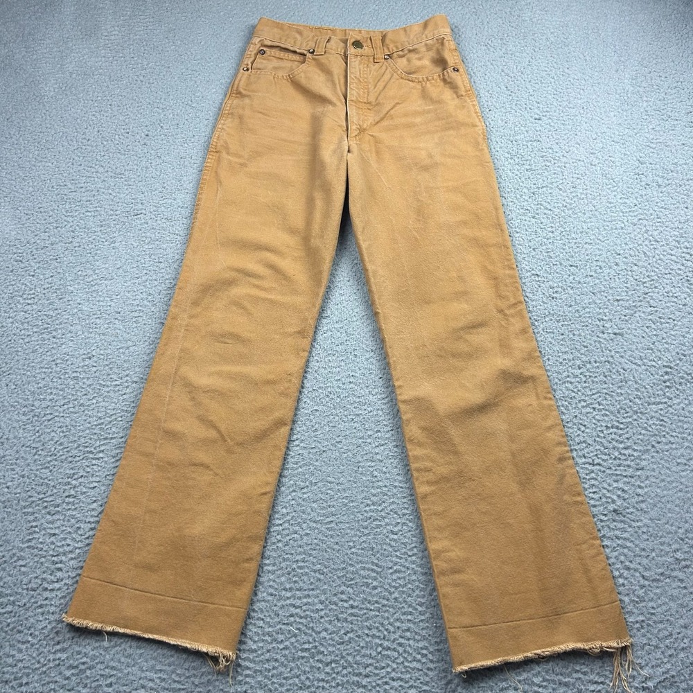 Fiorucci Safety Jeans Women's 28 (24x28) Brown Raw Hem High Rise Relaxed Italy